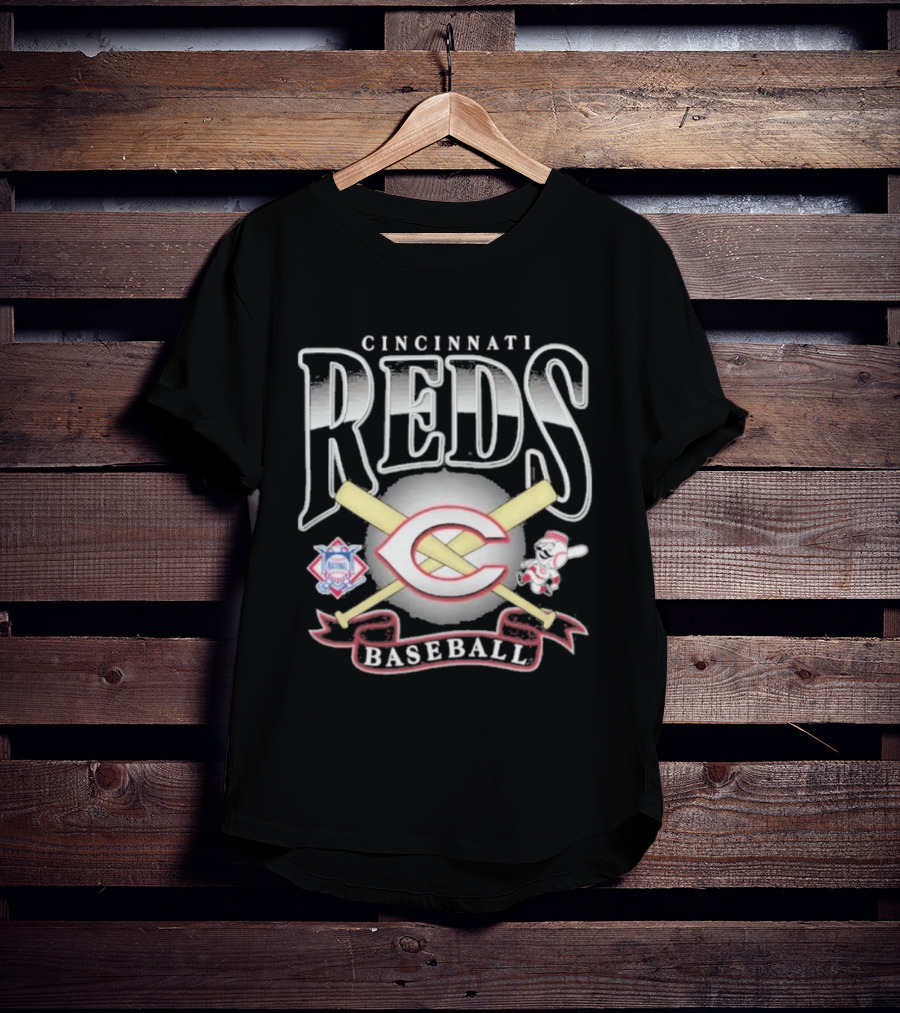 Cincinnati Reds Baseball Crossed Bats Mascot Chrometown Collection T-Shirt