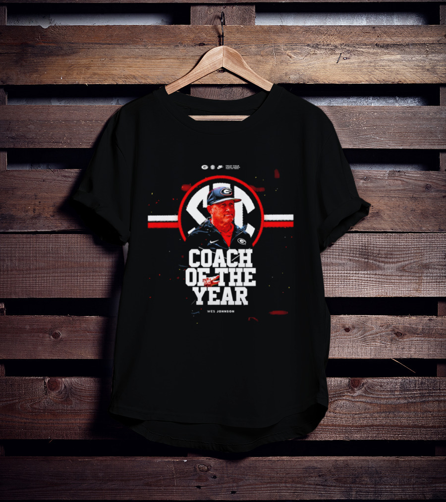 SEC Wes Johnson Coach Of The Year 2026 Georgia Bulldogs T-Shirt