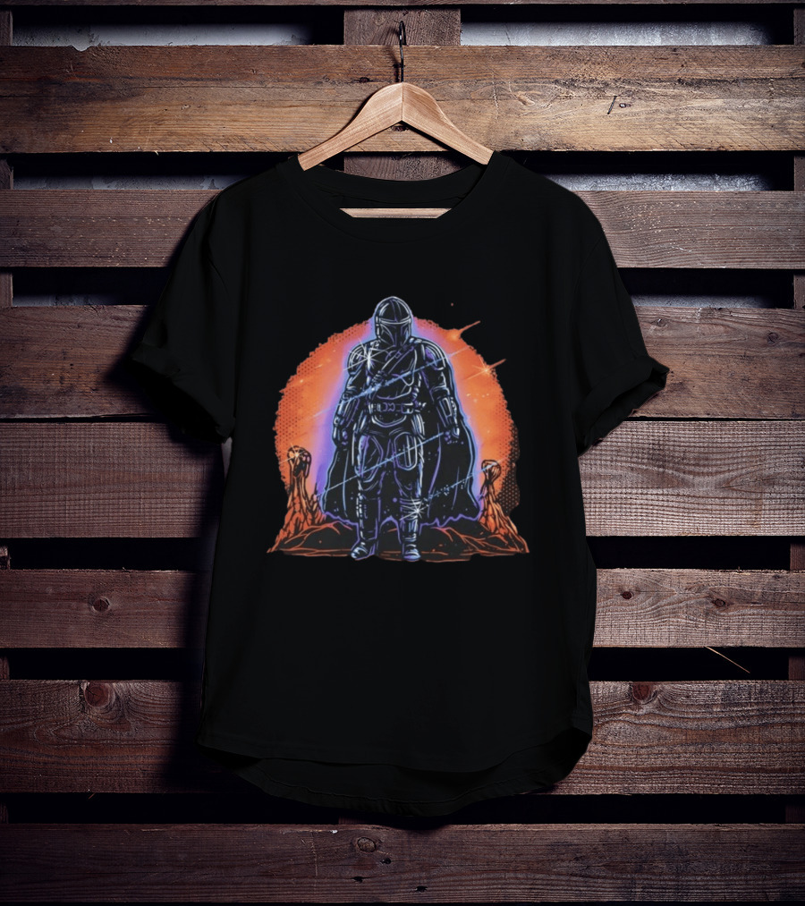 Din Djarin Night Of The Rebel Galactic Warrior Starlight Adventure T-Shirt
