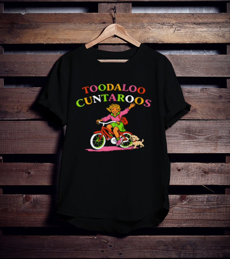 Toodaloo Cuntaroos Meme Bicycling With Dog Adventure T-Shirt