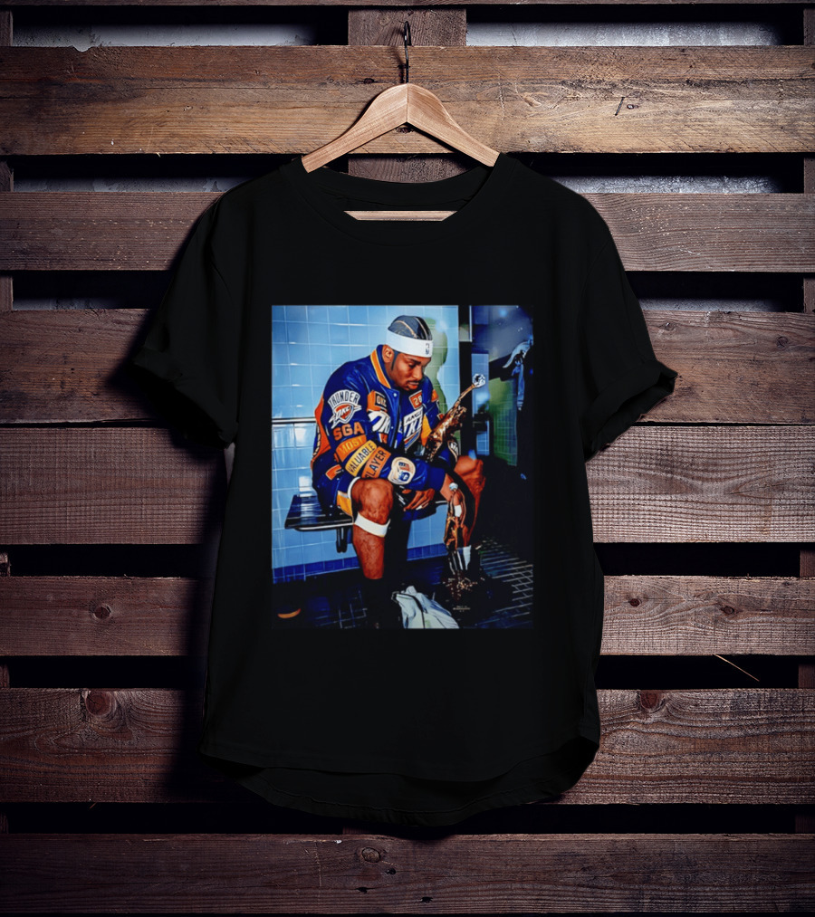 OKC Thunder Shai Gilgeous Alexander Back 2 Back MVP 2026 Locker Room Photo T-Shirt