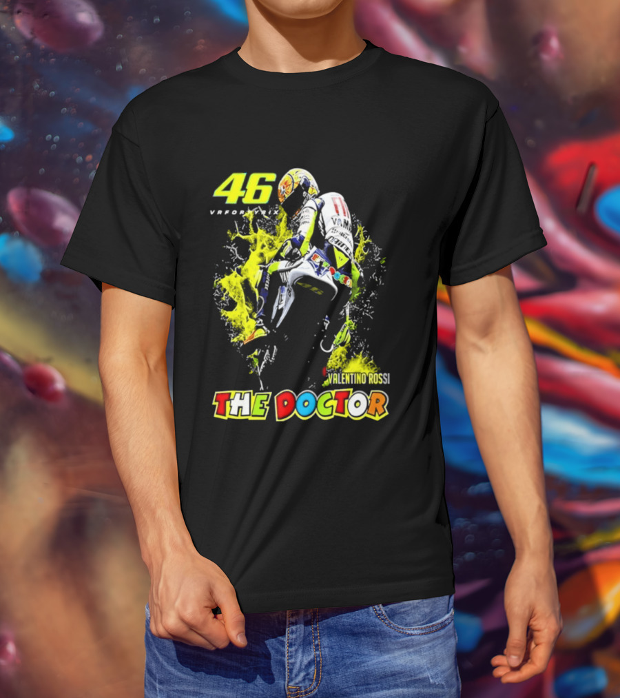 Valentino Rossi 46 VR46 The Doctor Motorcycle Racing T-Shirt