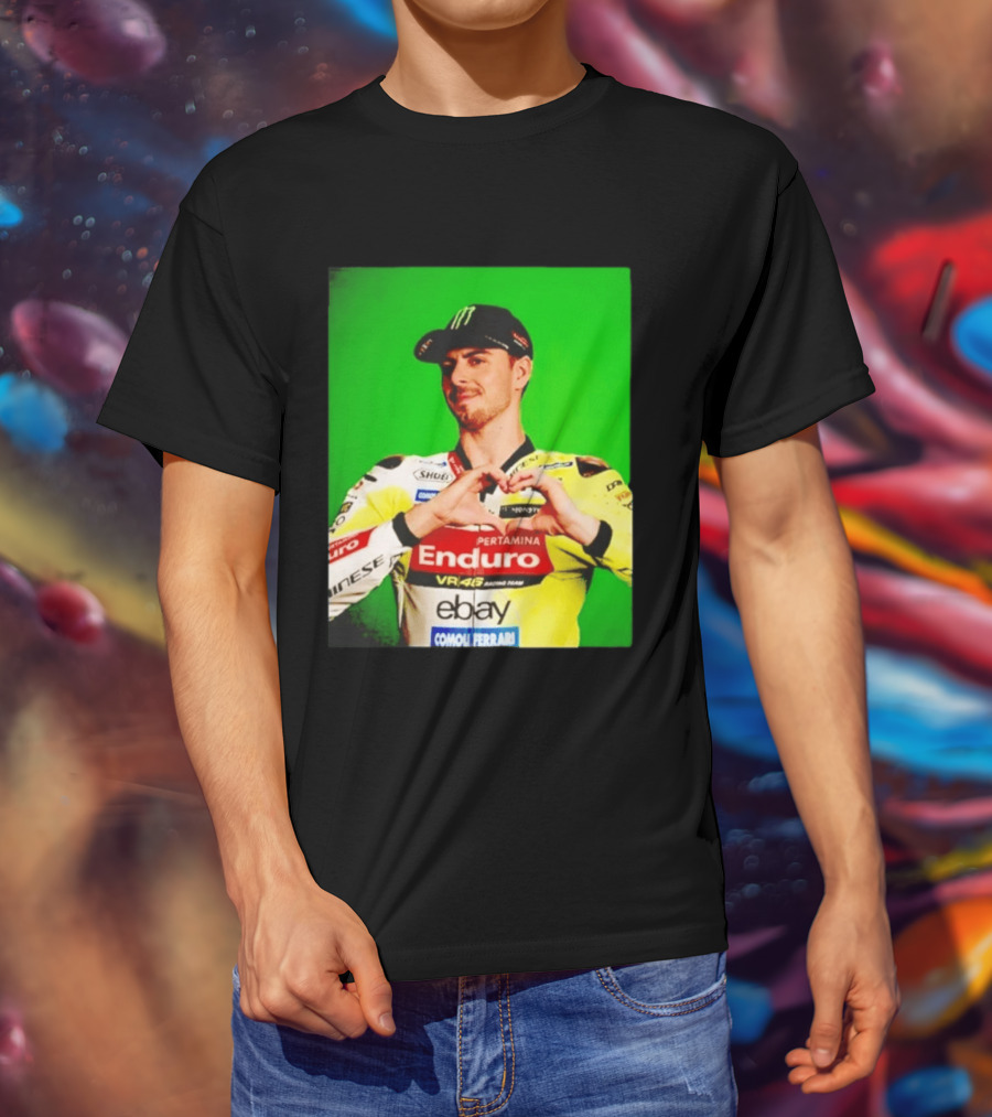 Valentino Rossi Motogp Legend Heart Sign VR46 Enduro Racing Yellow T-Shirt