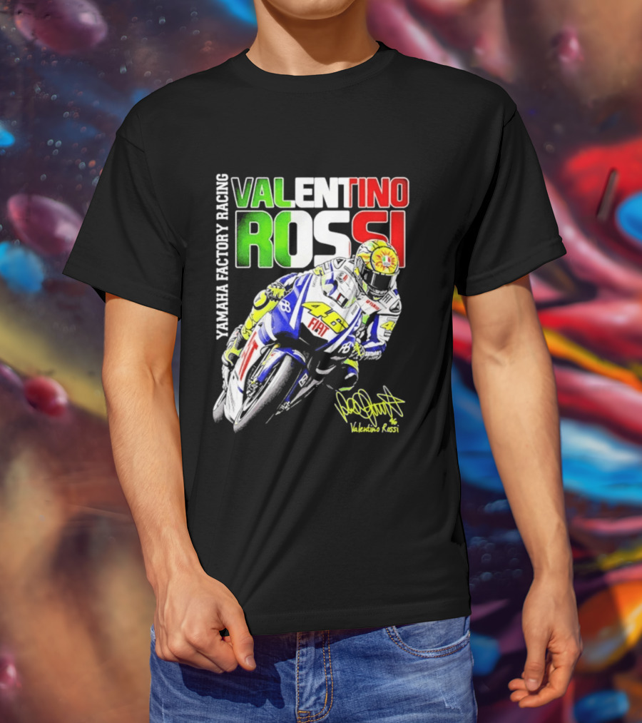 Valentino Rossi Yamaha Factory Racing Motogp Fiat Racing T-Shirt
