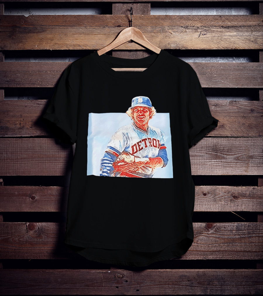 Detroit Tigers Mark Fidrych Vintage Baseball T-Shirt
