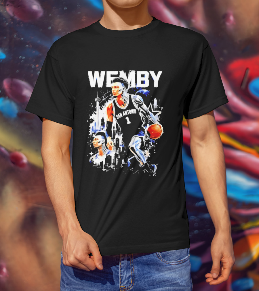 Wemby Half Alien Victor Wembanyama San Antonio Spurs Basketball Player T-Shirt