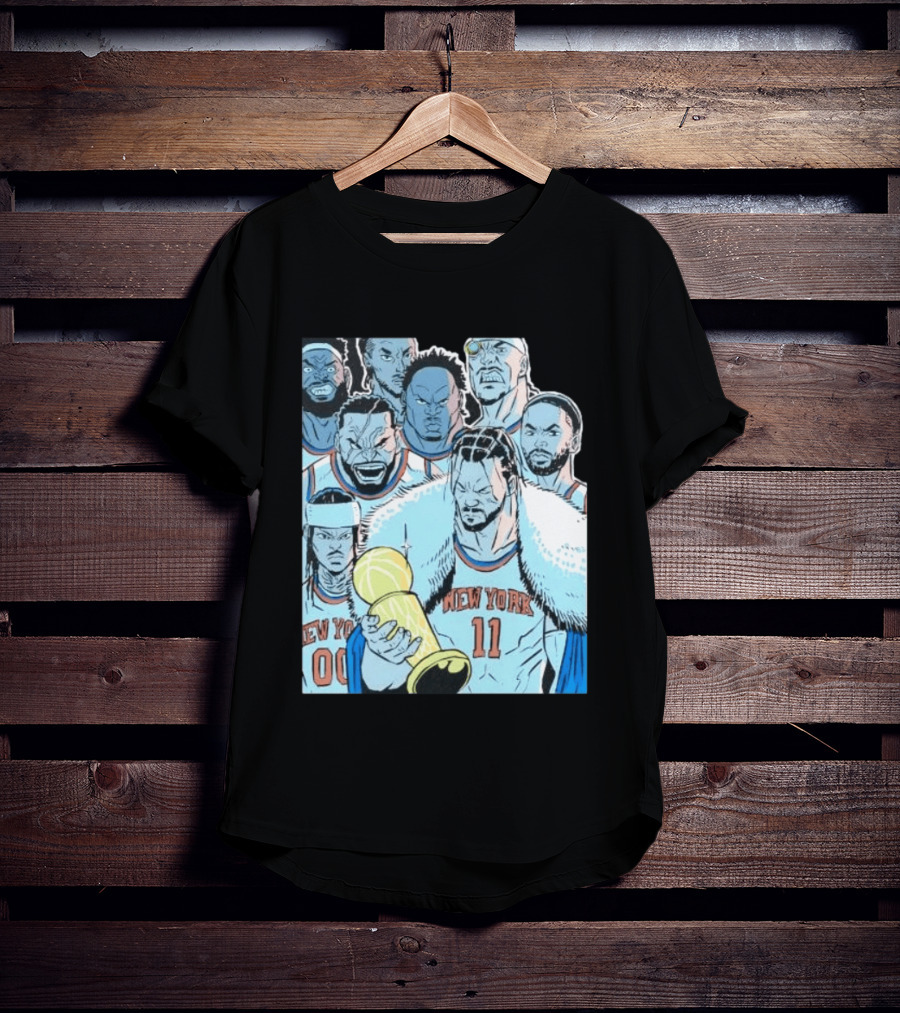 New York Knicks 2026 Invincible Indefensible Trophy Comic Style Basketball Team T-Shirt