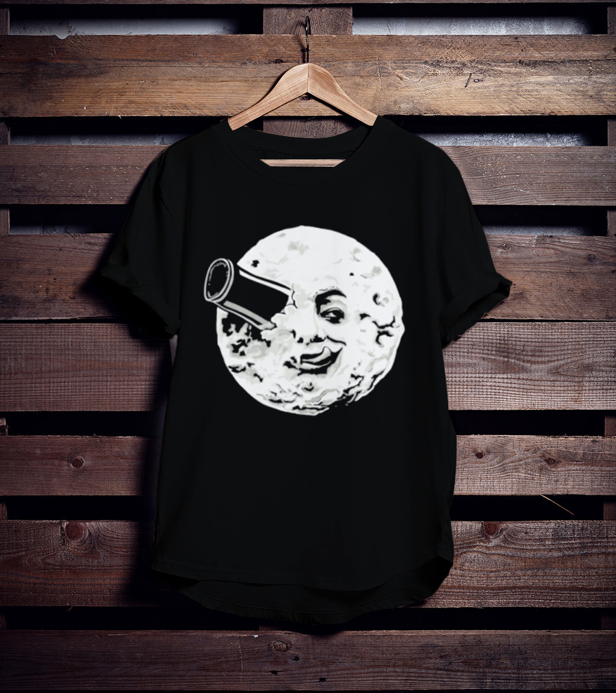 A Creamy Trip To The Moon Face Icon Rocket Classic Vintage Movie Scene T-Shirt