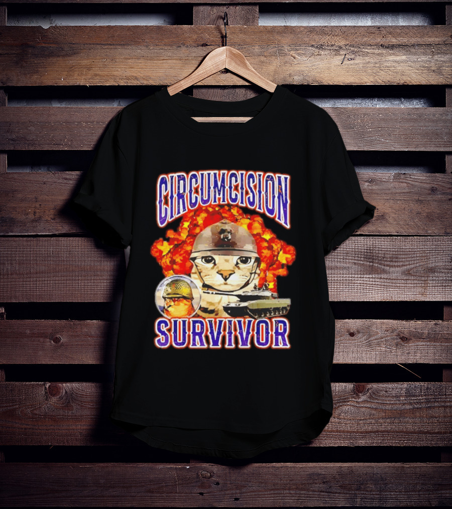 Circumcision Survivor Cat Explosion Tank Helmet T-Shirt