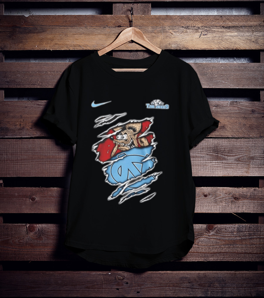 Nike North Carolina Tar Heels NCAA Rat Fink Built To Not To Bow Blue White T-Shirt