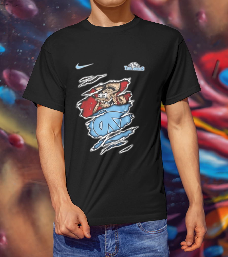 Nike North Carolina Tar Heels NCAA Rat Fink Built To Not To Bow Blue White T-Shirt