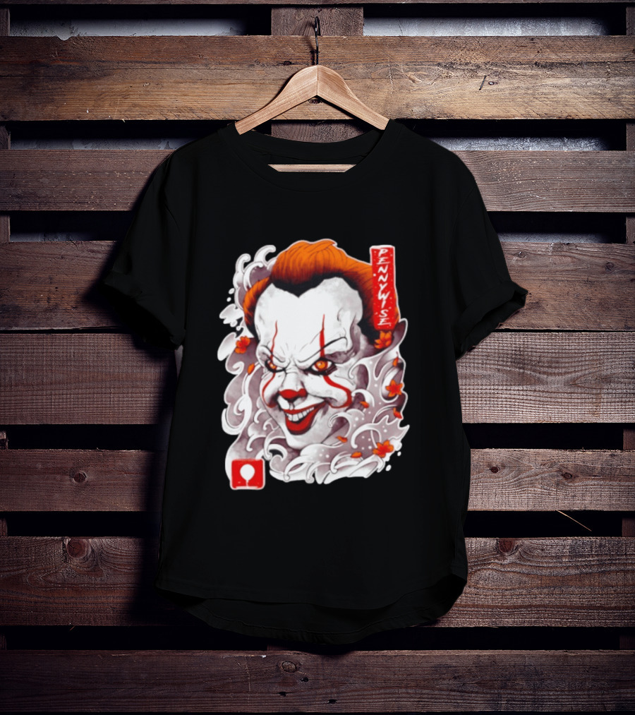 Pennywise Creepy Clown Big Head Horror It Movie Iconic Scary Face Balloon T-Shirt