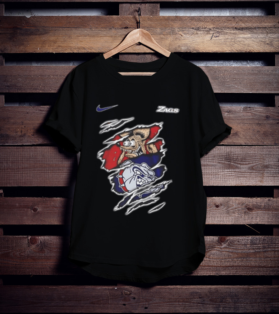 Gonzaga Bulldogs Rat Fink Nike Zags Built Not To Bow T-Shirt