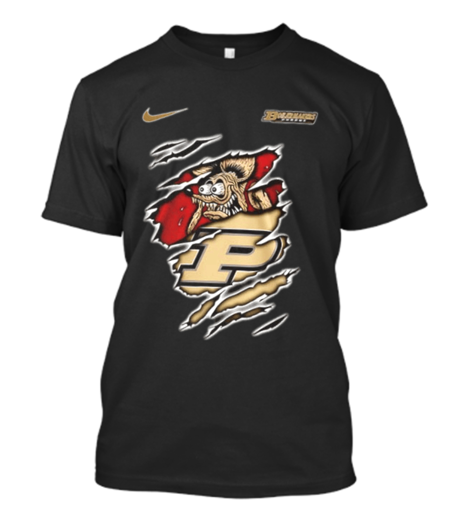 Nike Purdue Boilermakers Rat Fink Graphic NCAA Built To Not Bow T-Shirt