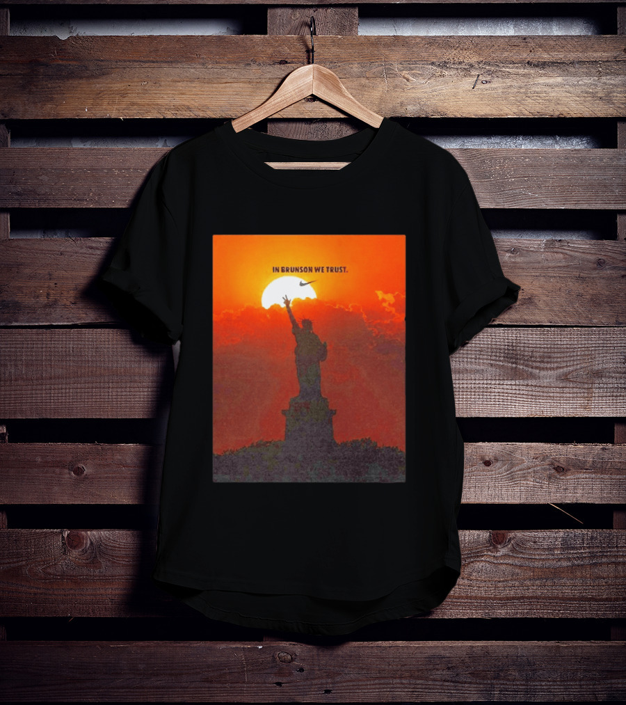 In Brunson We Trust New York Knicks Nike Liberty Sunset T-Shirt