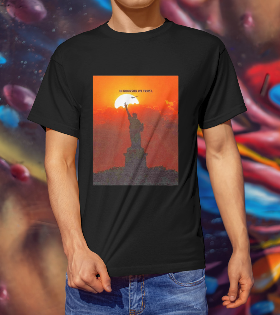 In Brunson We Trust New York Knicks Nike Liberty Sunset T-Shirt