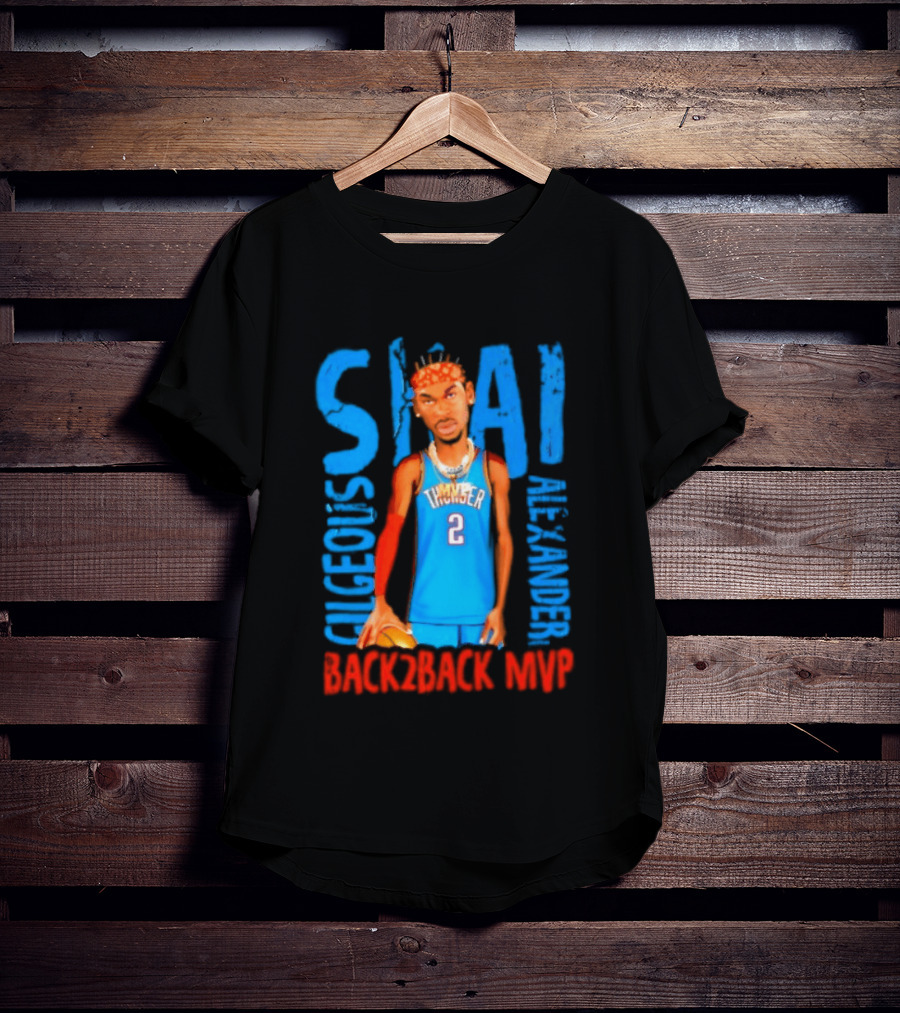 Shai Gilgeous Alexander Back 2 Back MVP Oklahoma City T-Shirt
