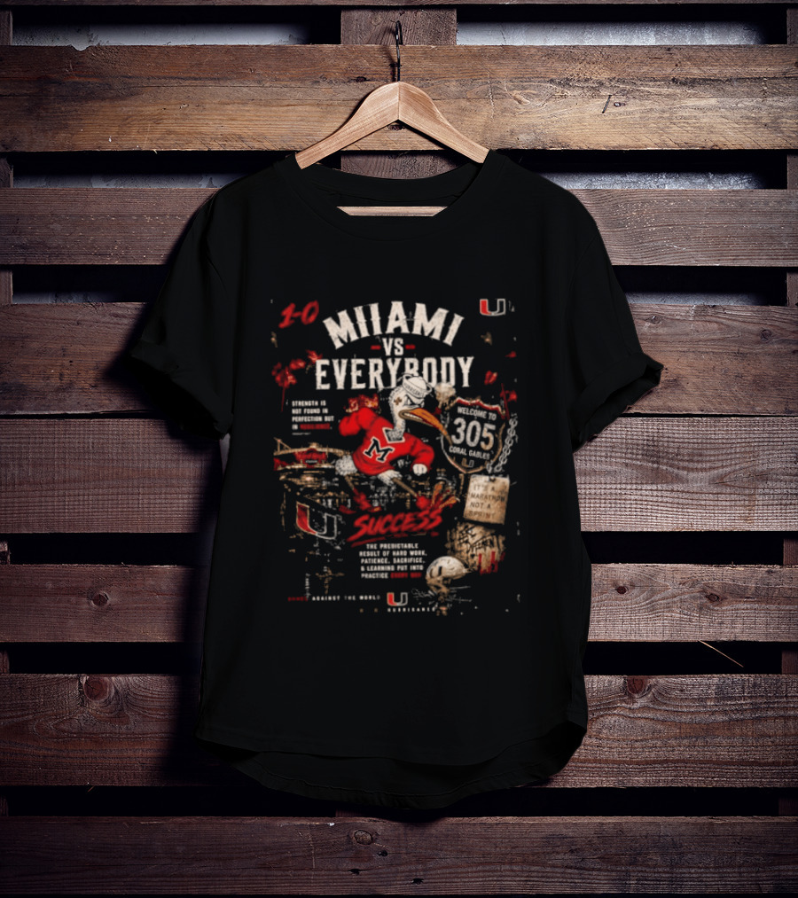 Miami Hurricanes 30 Vs Everybody 305 Swoosh Sebastian The Ibis Not A T-Shirt