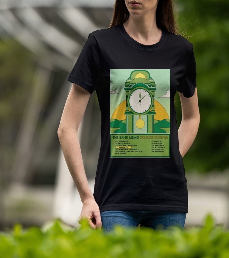 The Band Memo Summer Tour 2026 Amagansett King Of Prussia Boston Washington Missoula Portland Amherst Killington Woodstock Toronto Asbury Park T-Shirt