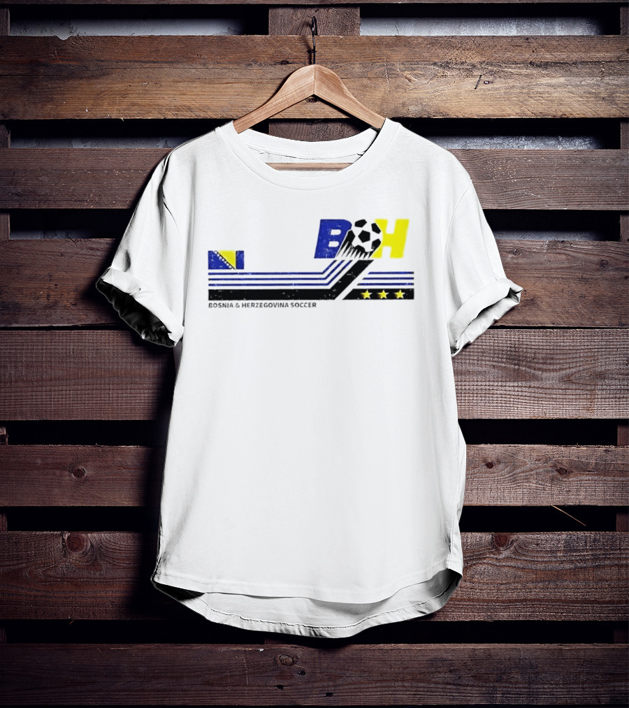 Bosnia Herzegovina Soccer BH Flag Three Stars Football T-Shirt