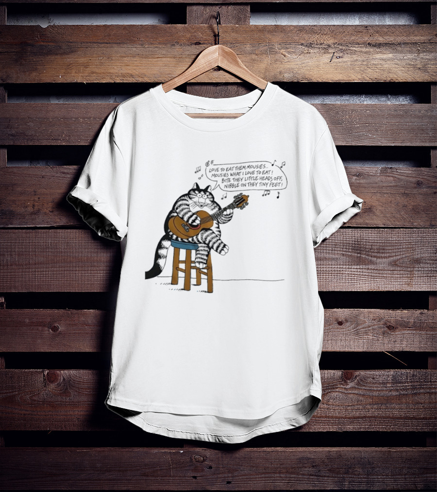 Cat Cartoon Love To Eat Them Mousies Bite Their Little Heads Off Melody T-Shirt
