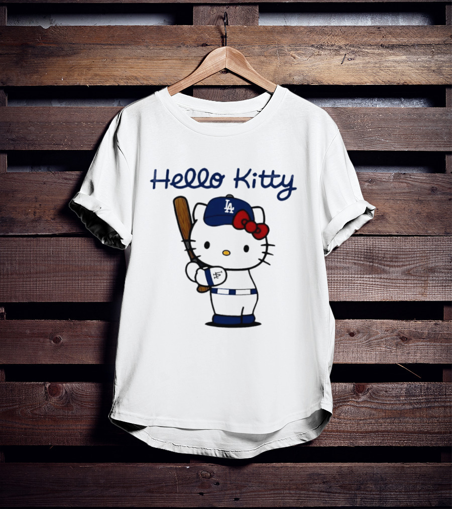 Hello Kitty Los Angeles Dodgers MLB Baseball Player T-Shirt