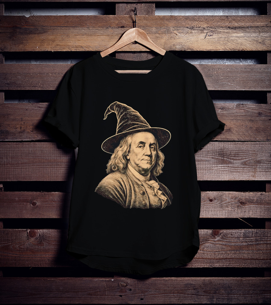 Wizard Benjamin Franklin Witch Hat T-Shirt