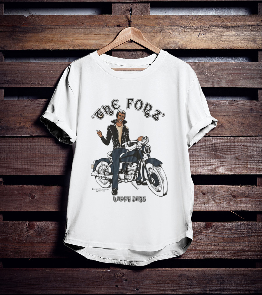 The Fonz Happy Days Motorcycle Coolness Retro 70s Vibes T-Shirt