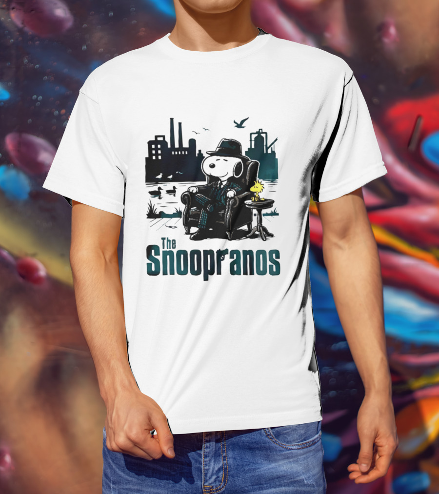 The Snoopranos Peanuts Snoopy Woodstock Mafia Scene T-Shirt