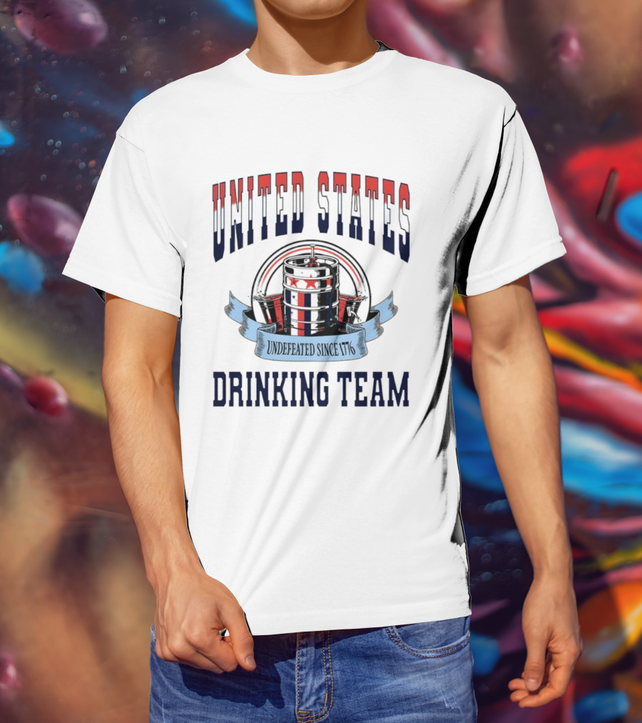 United States Drinking Team Undefeated Since 1776 Beer Barrel T-Shirt