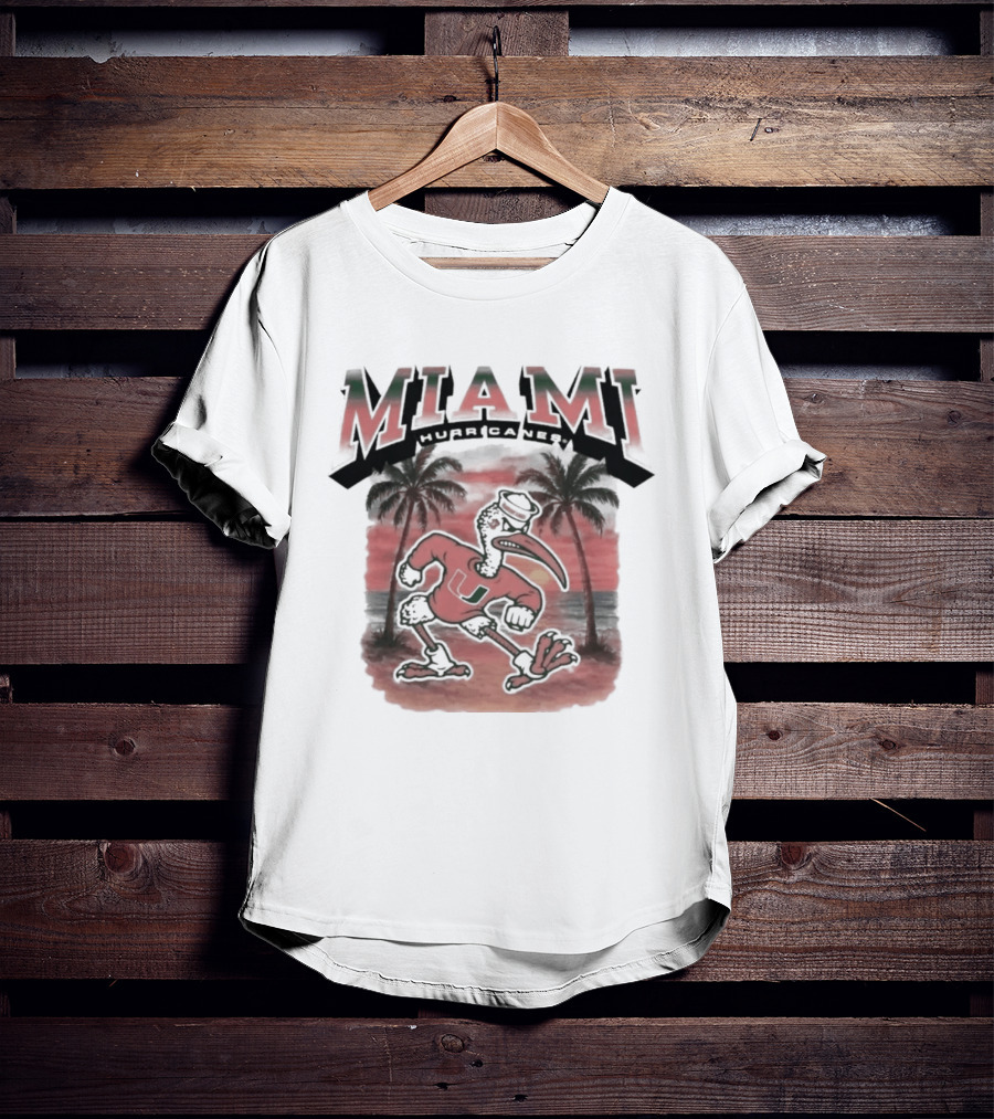 Miami Hurricanes NCAA Sebastian Fire Alarm Sunset Palms T-Shirt