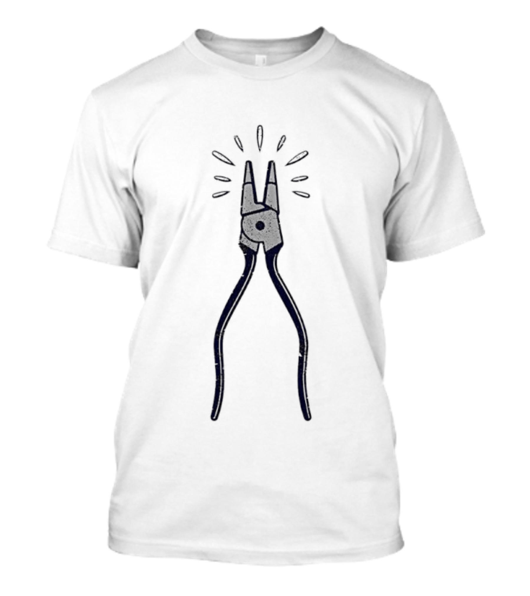 Pliers Mechanic Electrician Plumber Construction Worker DIY Handy Tool Drawing T-Shirt