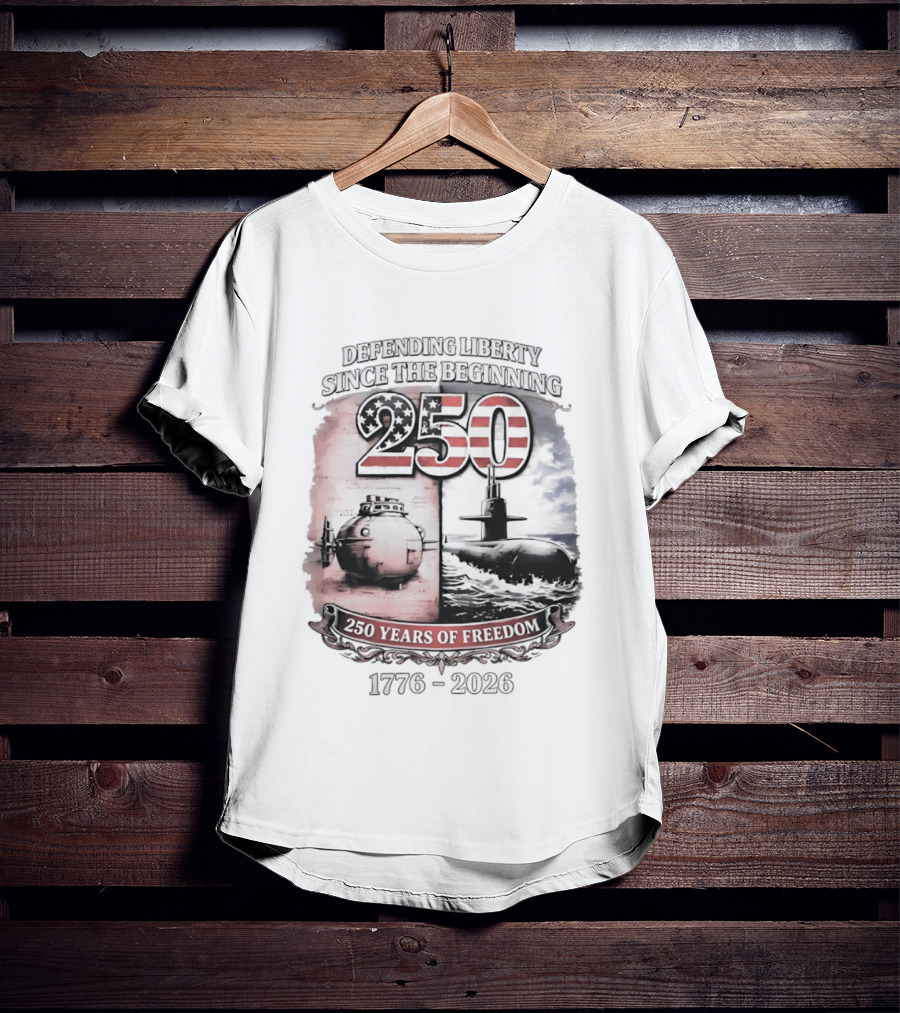 Defending Liberty Since The Beginning 250 Years Of Freedom 1776 2026 US Flag T-Shirt