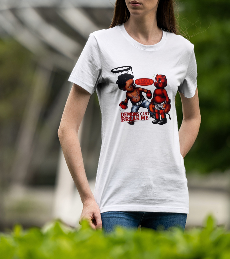 Demons Can't Break Me Slatt Made Me Boxing Halo Devil T-Shirt
