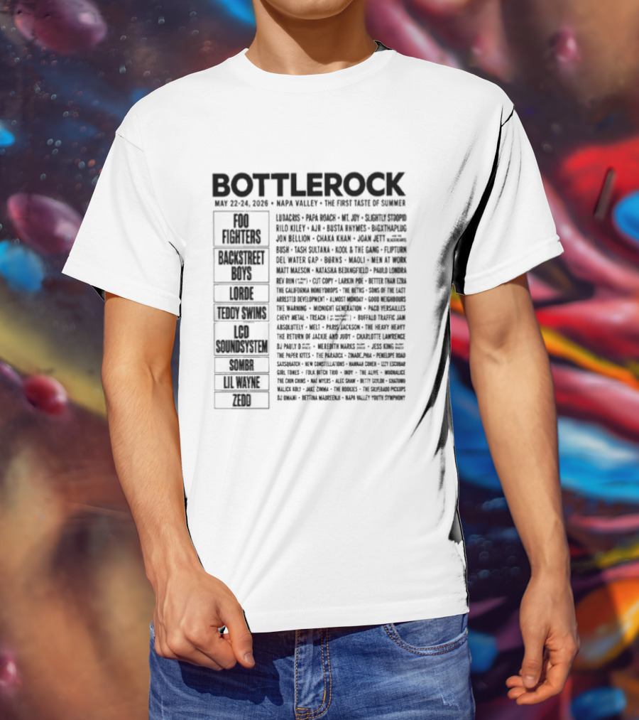 BottleRock Napa Valley May 27 29 2022 Festival Lineup And Performers List T-Shirt