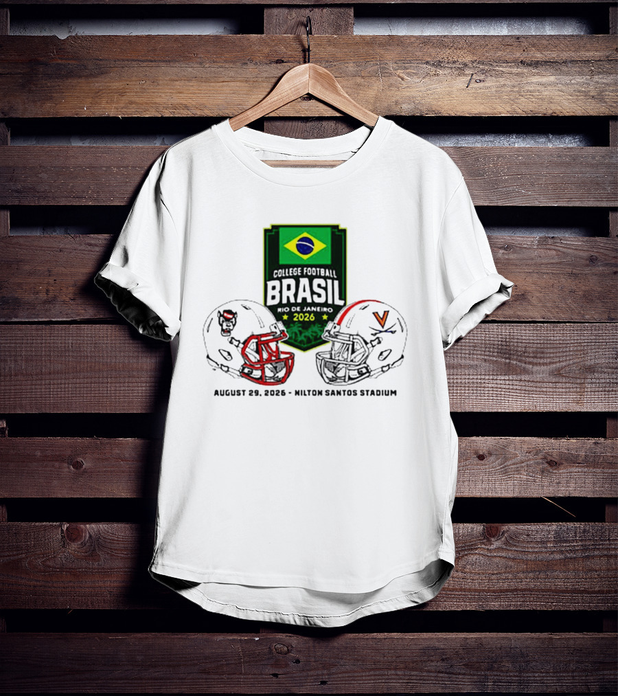 NC State Wolfpack Vs Virginia Cavaliers Brasil College Football Rio Game 2026 Hilton Santos Stadium August 30 T-Shirt