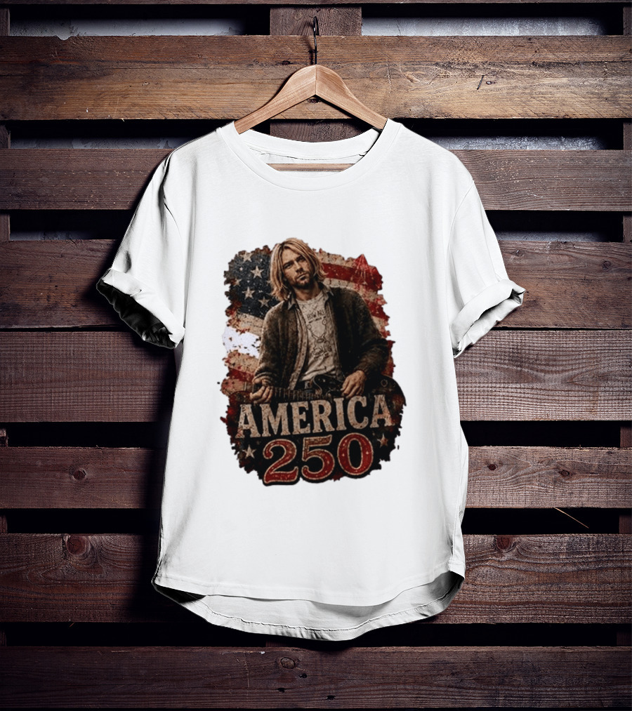 America 250 Years Of Freedom I Love America Kurt Cobain T-Shirt