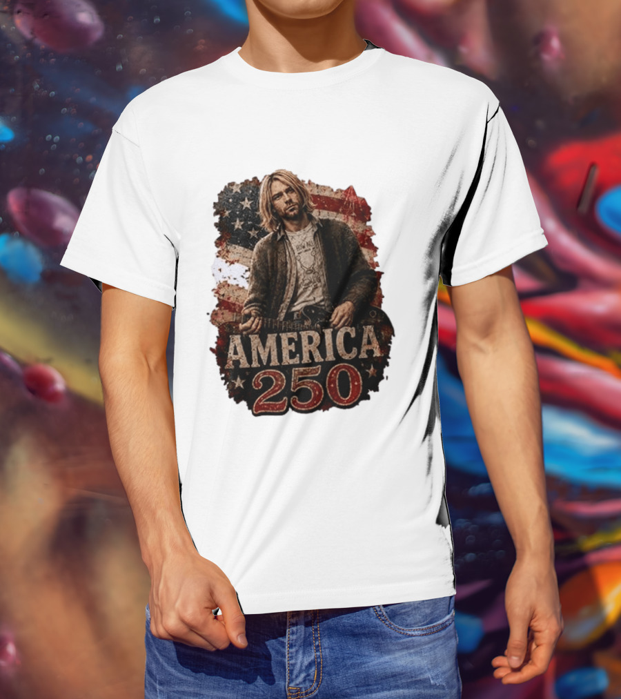 America 250 Years Of Freedom I Love America Kurt Cobain T-Shirt