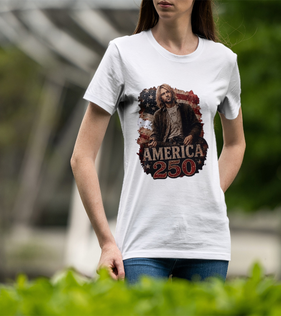 America 250 Years Of Freedom I Love America Kurt Cobain T-Shirt