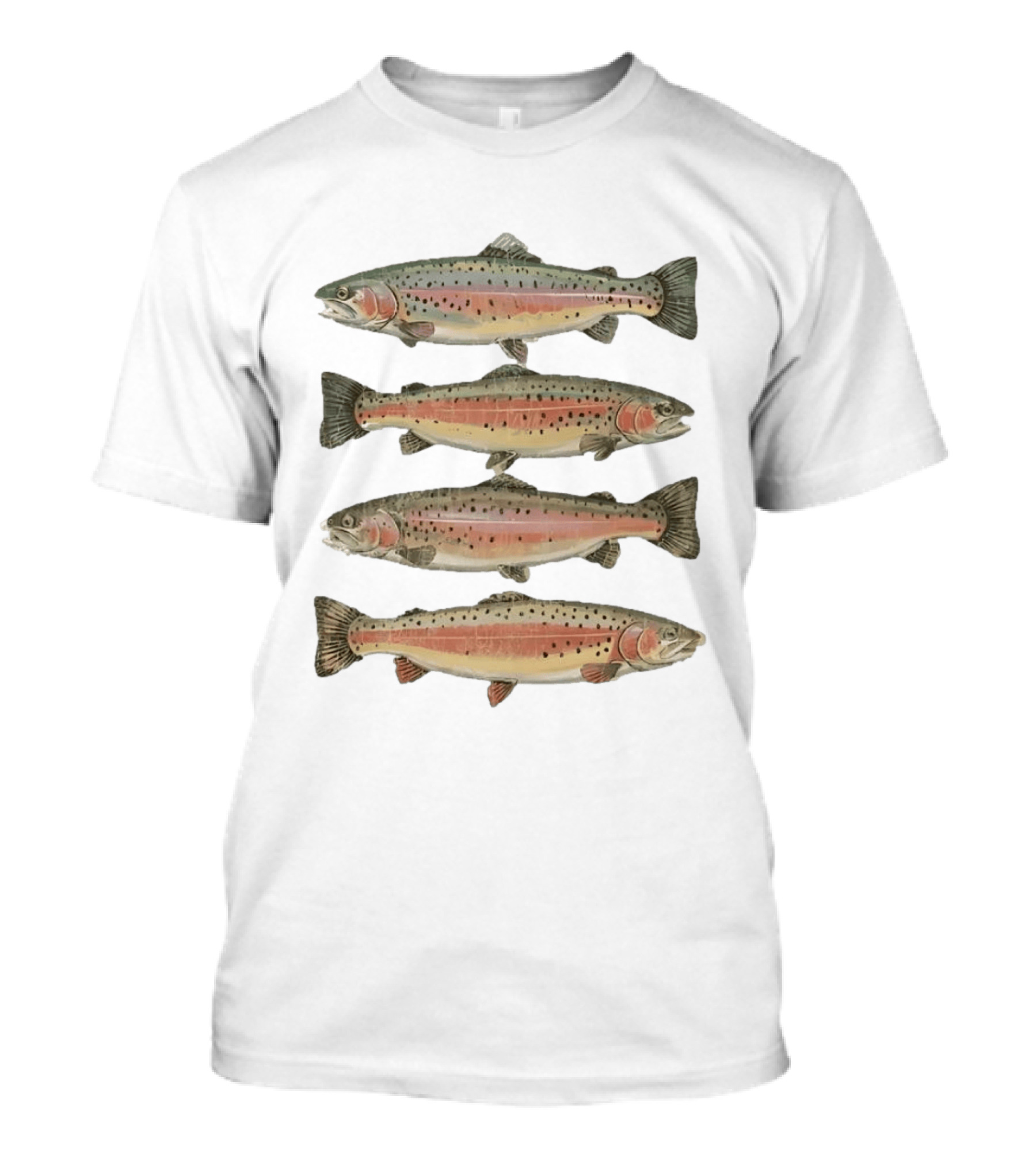 Rainbow Trout River Beauty Fish Stack Vibrant Nature Scene T-Shirt