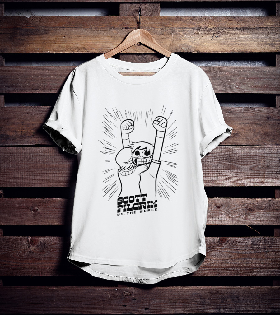 Scott Pilgrim Vs The World Comic Style Character Art Victory Pose T-Shirt