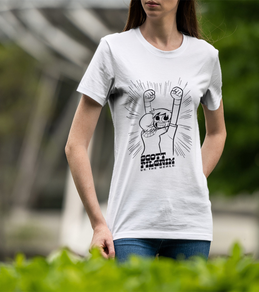 Scott Pilgrim Vs The World Comic Style Character Art Victory Pose T-Shirt