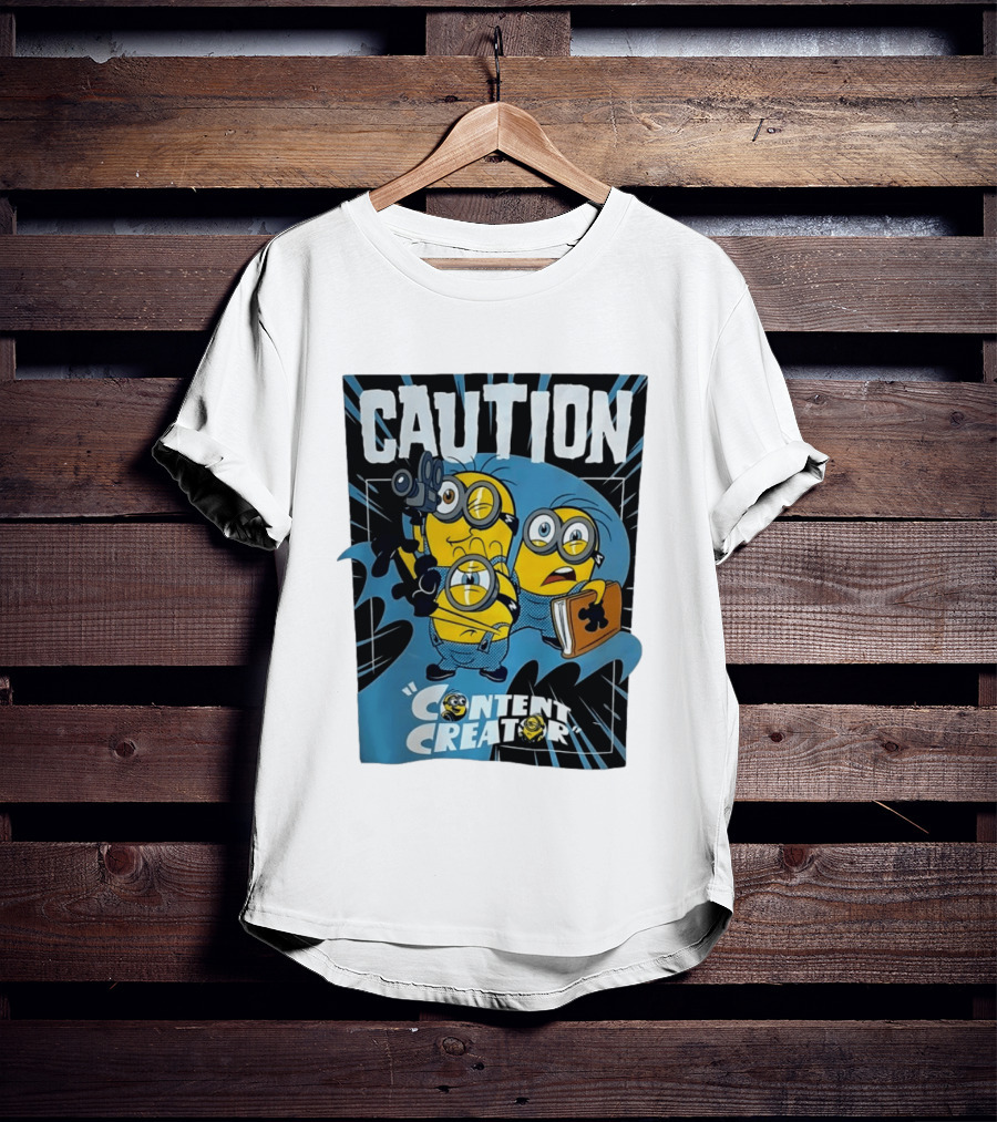 Caution Minions Content Creator Fun T-Shirt