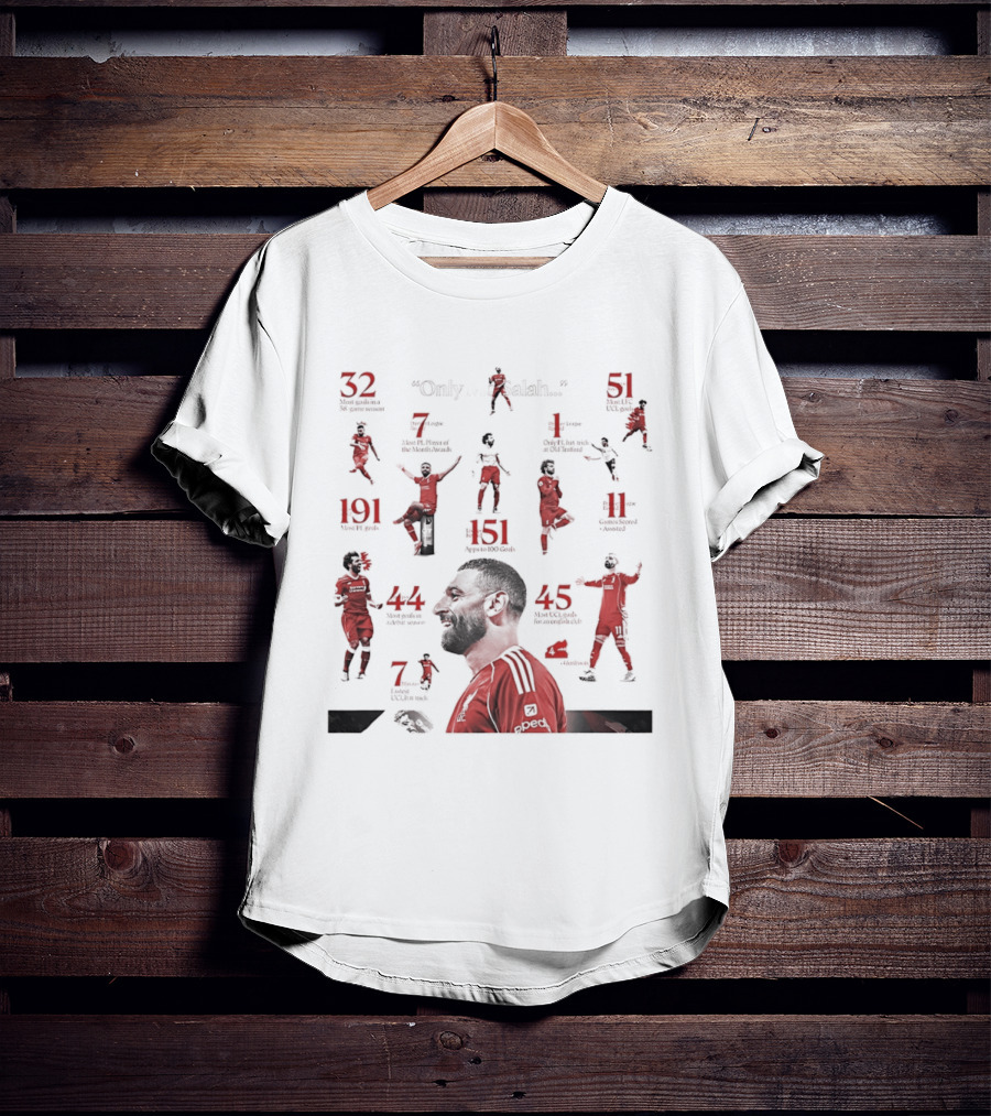 Mohamed Salah Liverpool FC Only IV League Goals Astonishing Records T-Shirt