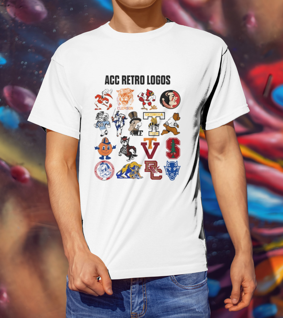 ACC Retro Logos Clemson WF VT VC T-Shirt