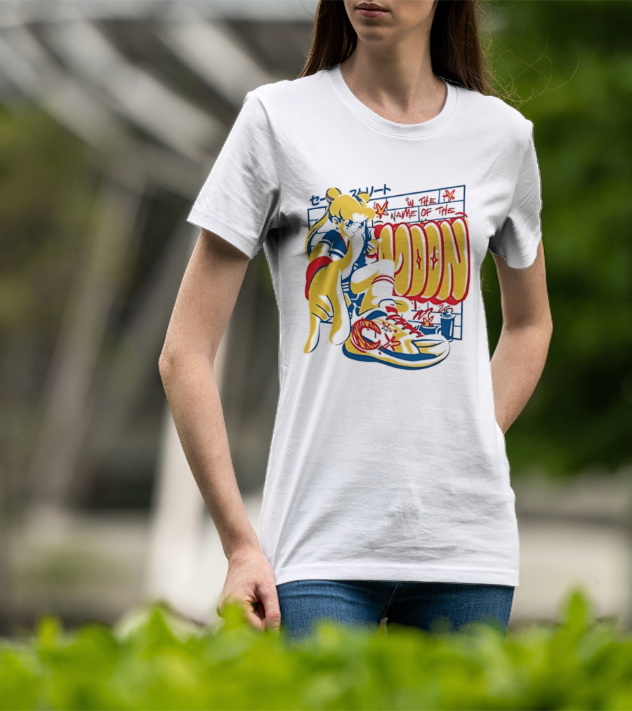 Sailor Moon Urban Scout In The Name Of The Moon Graffiti Style Sneakers T-Shirt