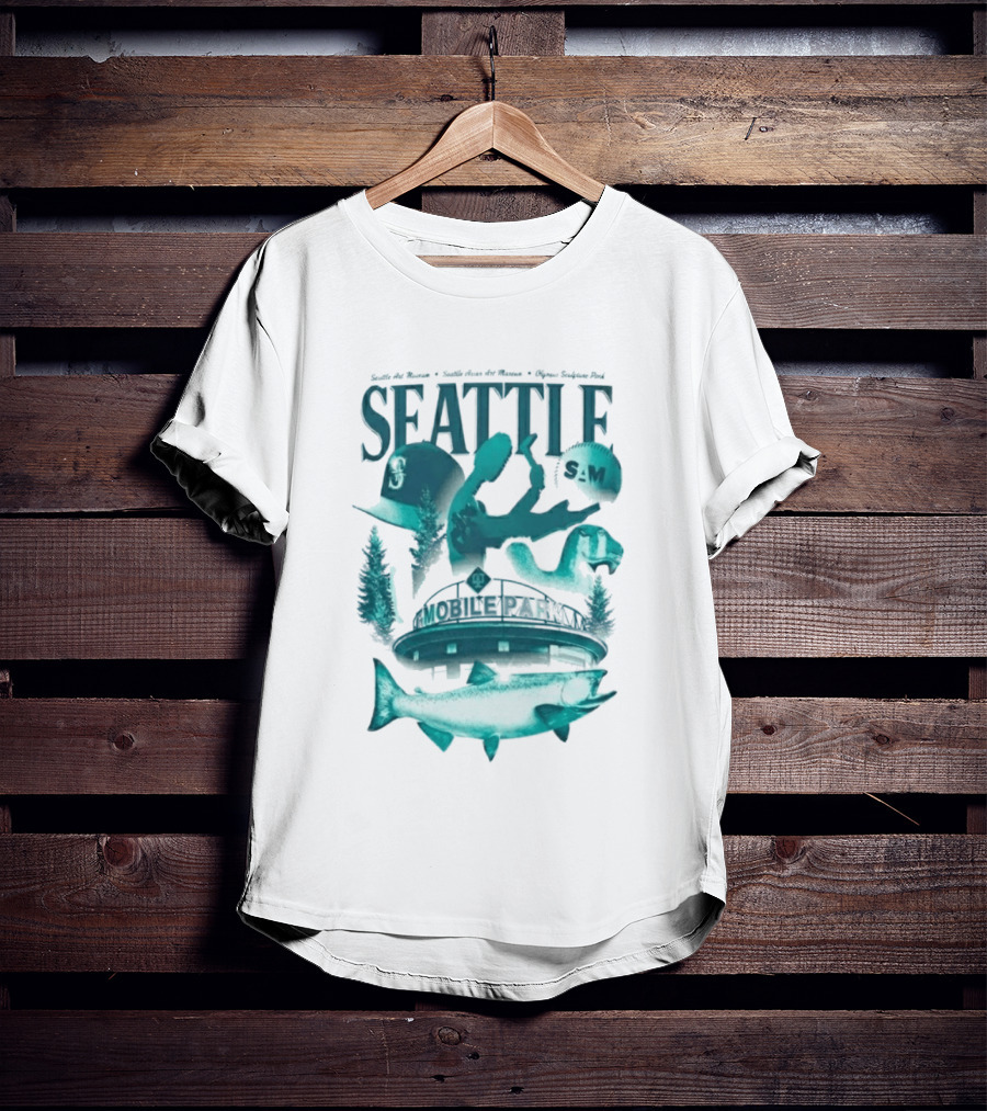 Seattle Mariners SAM Museum Olympic Sculpture Park Salmon T-Shirt