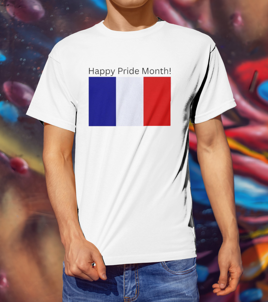 Happy Pride Month France Flag Celebration T-Shirt