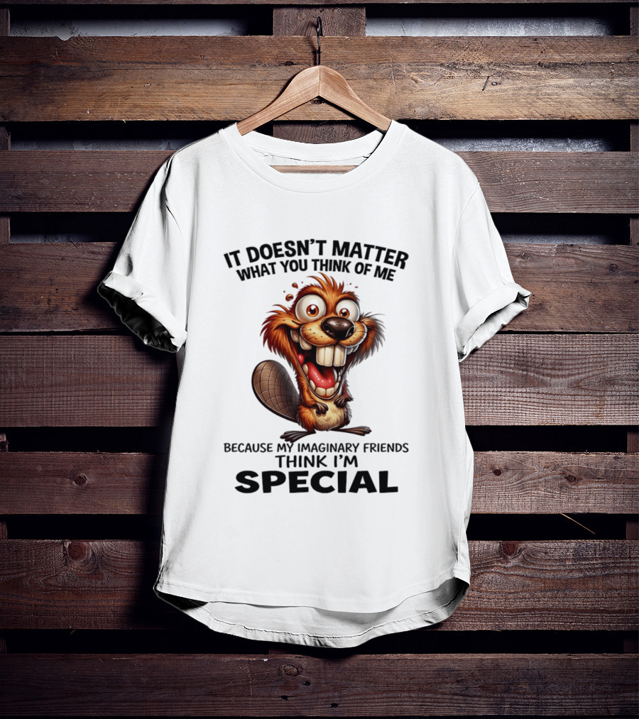 It Doesn't Matter What You Think Of Me Because My Imaginary Friends Think I'm Special Cartoon T-Shirt
