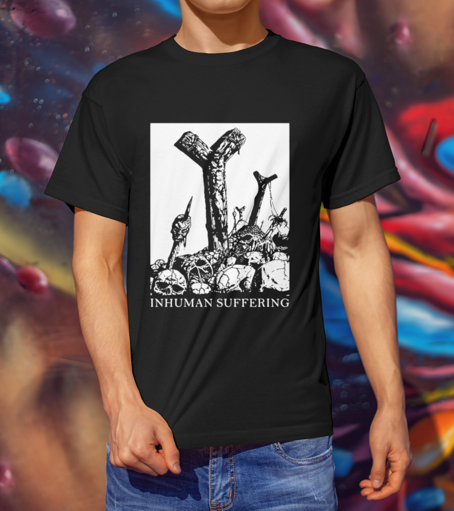Death Metal Black Metal Extreme Metal Gothic Inhuman Suffering Skulls Swords T-Shirt